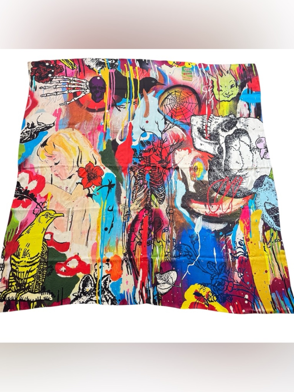 Sara Bevan X Dan Baldwin Beneath The Surface Painting Scarf